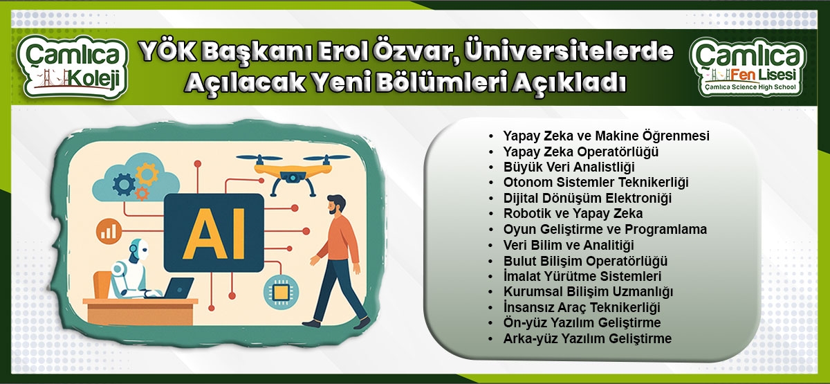  ÜNİVERSİTELERDE AÇILACAK YENİ BÖLÜMLER